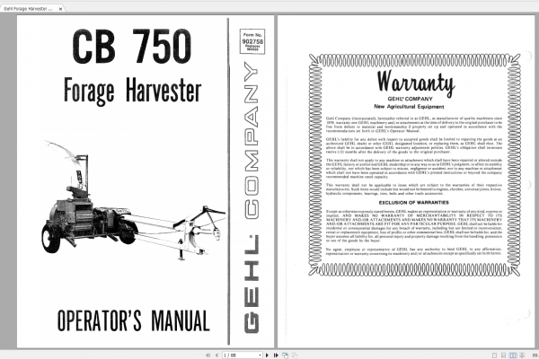 Gehl Heavy Equipment Agricultural Legacy Updated 2022 PDF Operators Manual 1