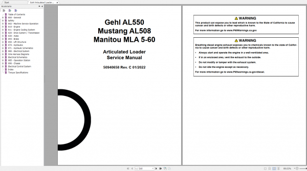 Gehl Heavy Equipment Articulated Loader Updated 2022 PDF Service Manual 1