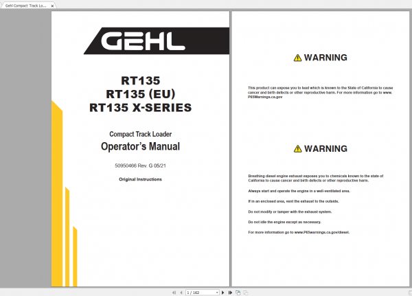 Gehl Heavy Equipment Backhoe Loader Compact Track Loader Updated 2022 PDF Operators Manual 2