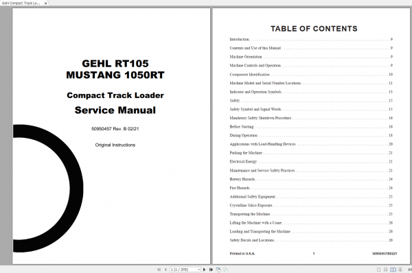Gehl Heavy Equipment Backhoe Loader Compact Track Loader Updated 2022 PDF Service Manual 2