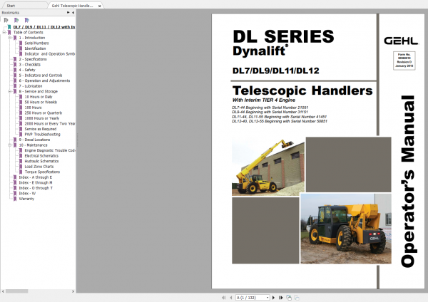 Gehl Heavy Equipment Telehandler Updated 2022 PDF Operators Manual 4