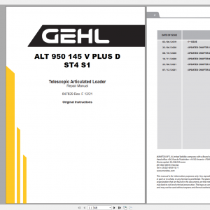 Gehl Heavy Equipment Telehandler Updated 2022 PDF Service Manual 1