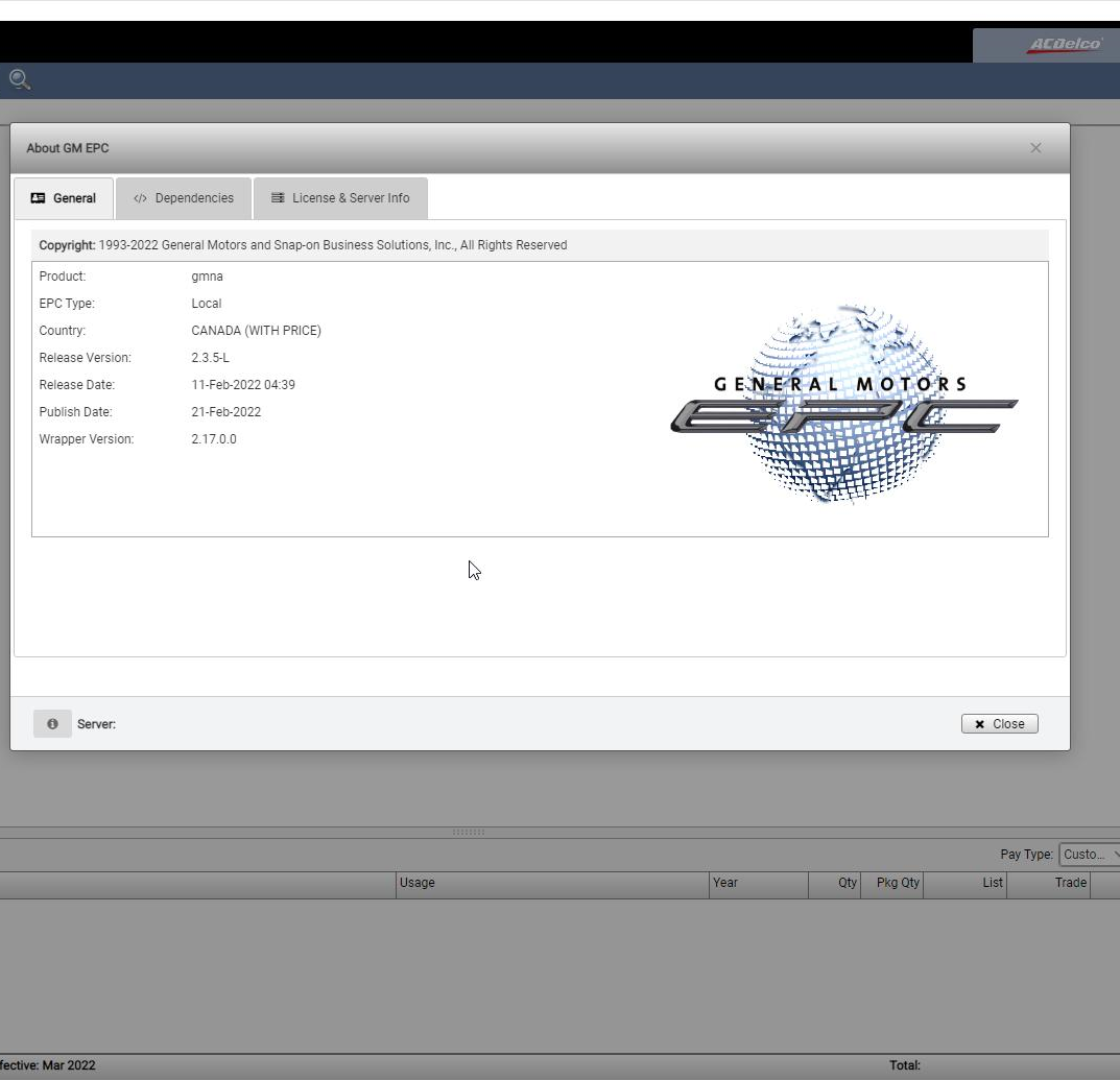 General Motors GMNA EPC 03.2022 Spare Parts Catalog DVD