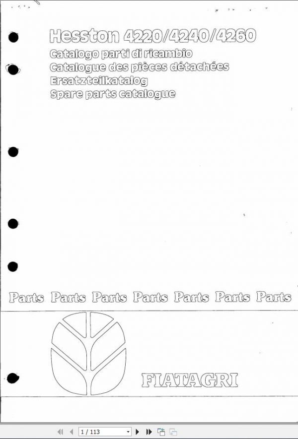 HESSTON 422042404260 Balers Spare Parts Catalog 1