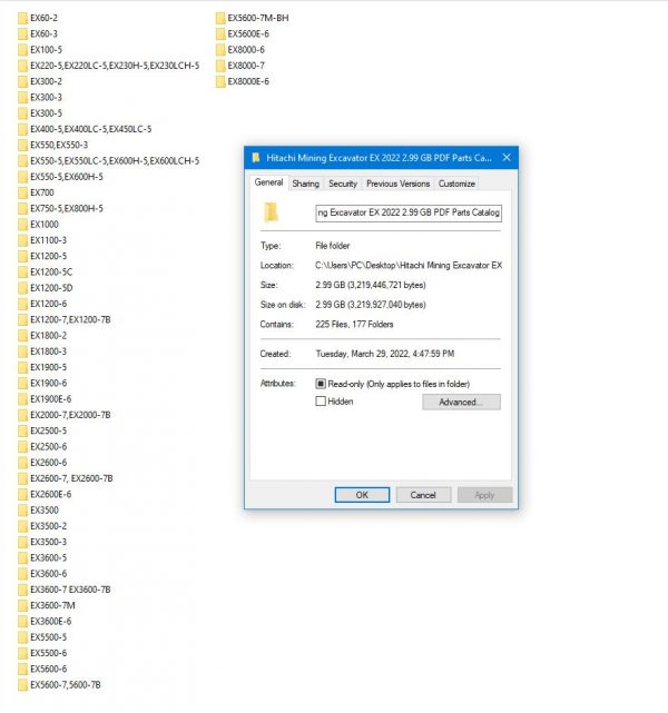 Hitachi Mining Excavator EX 2022 2.99 GB PDF Parts Catalog Engine Parts Catalog DVD 1