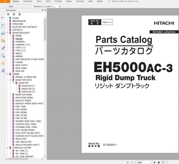 Hitachi Mining Rigid Dump Truck EH 2022 1.77 GB PDF Parts Catalog Engine Parts Catalog DVD 4