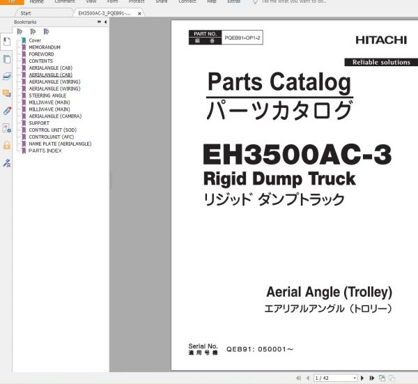 Hitachi Mining Rigid Dump Truck EH 2022 1.77 GB PDF Parts Catalog Engine Parts Catalog DVD 9