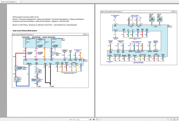 Hyundai Truck Kona AWD L4 2.0L 2018 Electrical Wiring Diagram 2