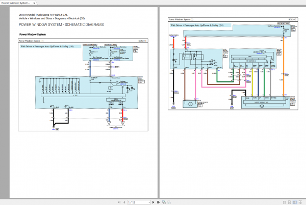 Hyundai Truck SantaFe FWD L4 2.4L 2018 Electrical Wiring Diagram 2