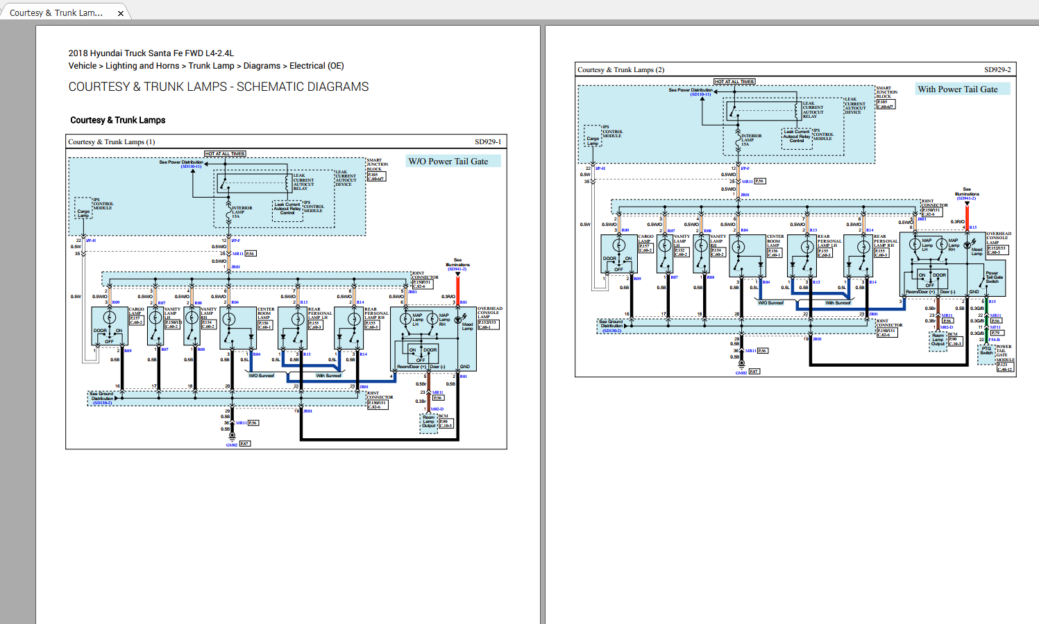 Hyundai Santa Fe FWD L42.4L 2018 Electrical Wiring Diagram