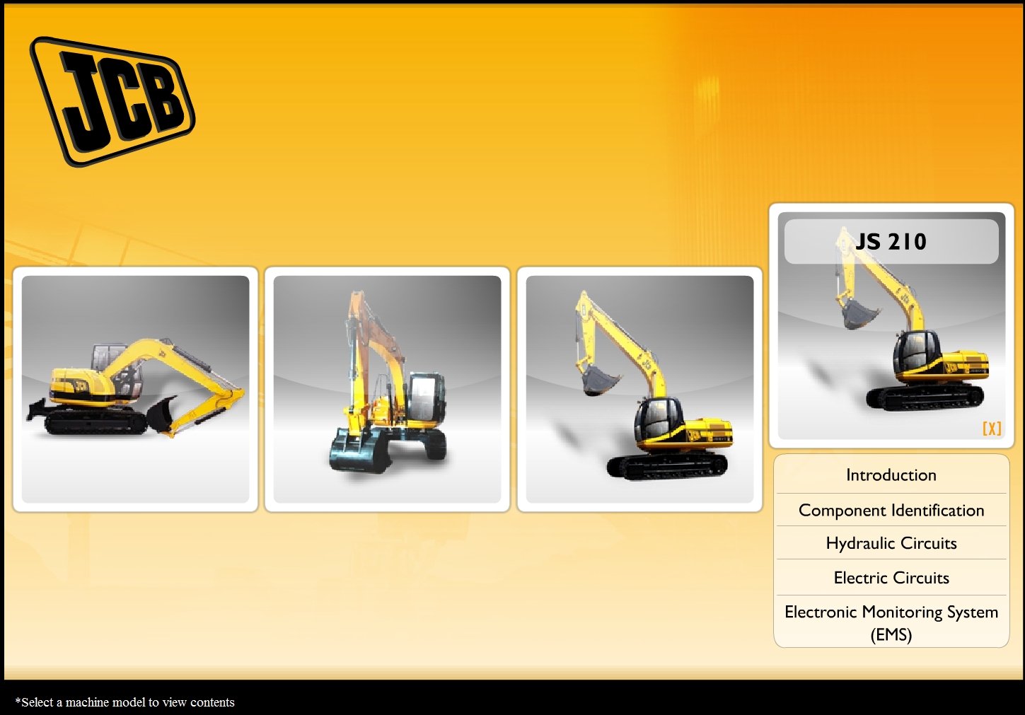 JCB Hydraulic Excavator JS80 JS120 JS140 JS200 JS210 Animation System ...