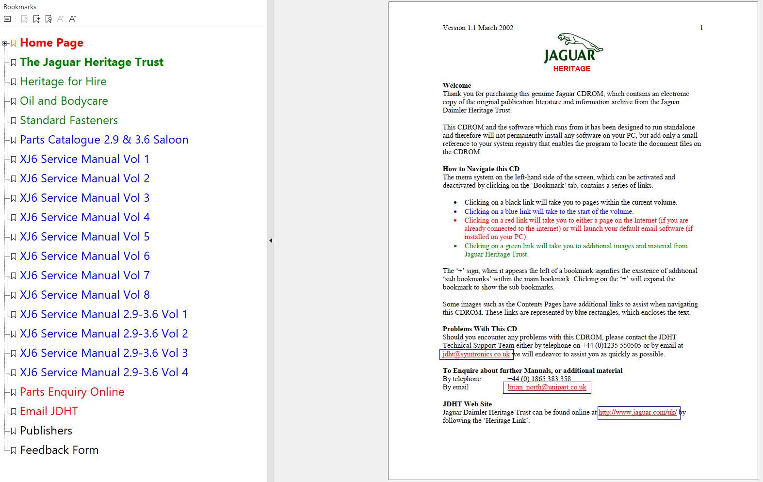 Jaguar XJ6 Parts and Service Manual 1