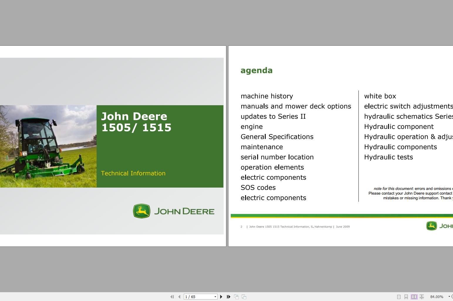 John Deere Continent 1505 1515 Technical Manual 06.2009 1