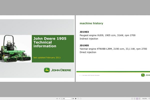 John Deere Continent 1905 Technical Manual 02.2001 1