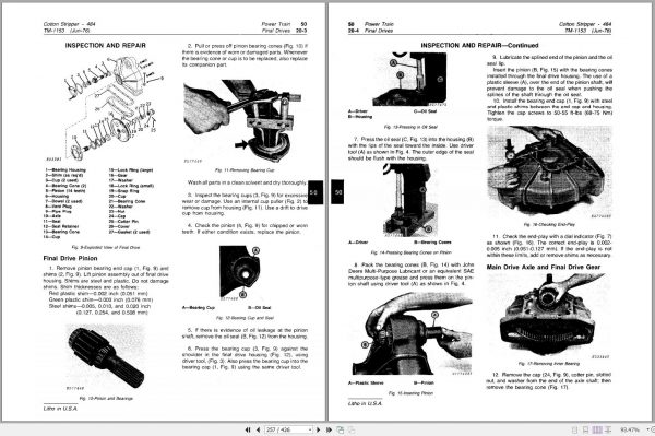 John Deere Cotton Stripper 484 Technical Manual TM1153 2