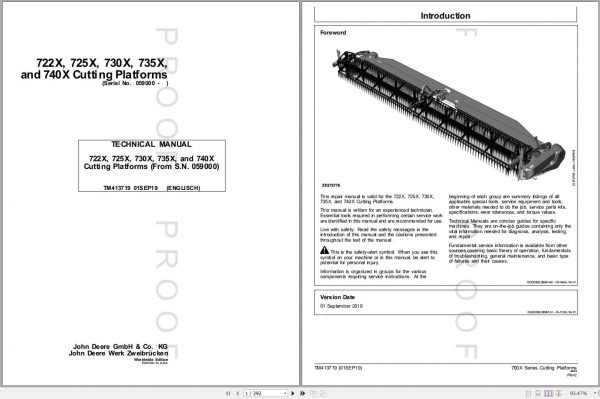 John Deere Cutting Platforms 722X 725X 730X 735X 740X Technical Manual TM413719 09.2019 1