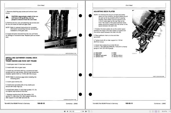 John Deere Cutting Platforms Corn Heads 810SH 820 483 583 683 Technical Manual TM4468 2