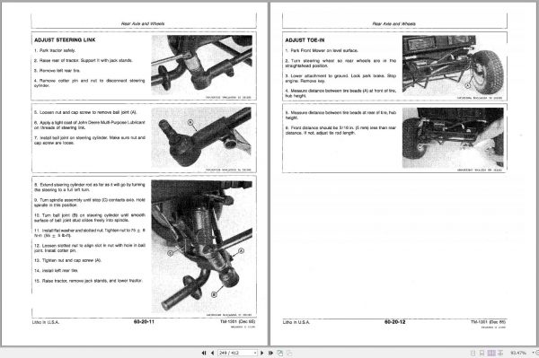 John Deere Front Mower F910 F930 Technical Manual TM1301 2