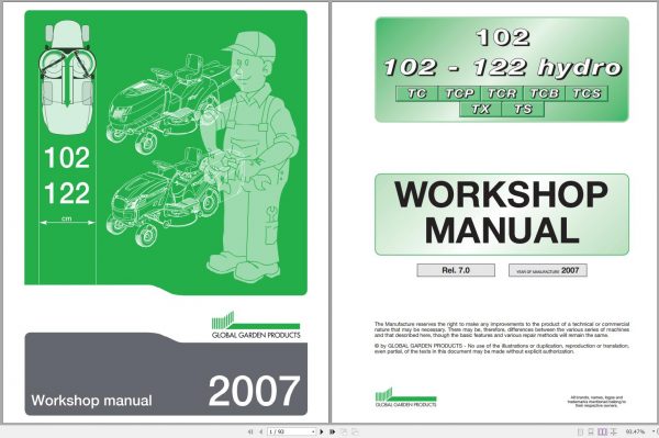 John Deere Global Garden Products 102 122 Hydro Workshop Manual 1