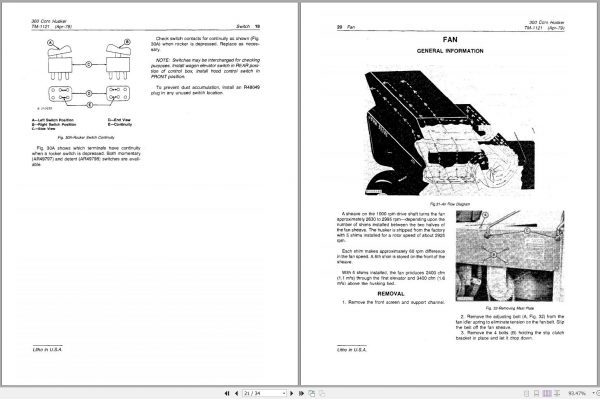 John Deere Husker Corn 300 Technical Manual TM1121 2