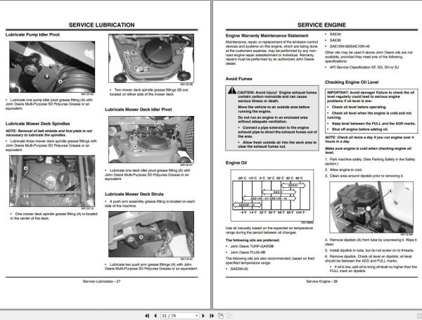 John Deere Mini Frame Z Trak 717 727 SN 010001 Operators Manual OMTCU15693 B2 2002 2
