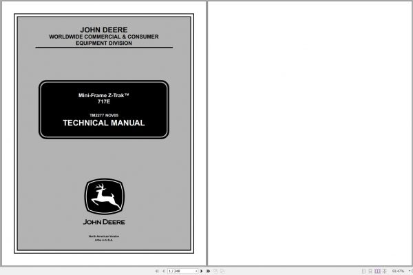 John Deere Mini Frame Z Trak 717E Technical Manual TM2277 11.2005 1