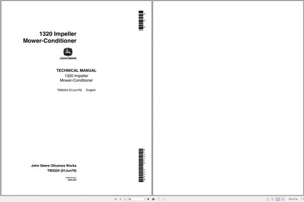 John Deere Mower Conditioners 1320 Impeller Technical Manual TM3224 1