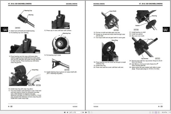 John Deere PTO Drive Attachments Rotary Mowers Snowblowers Snowthrowers Technical Manual TM159