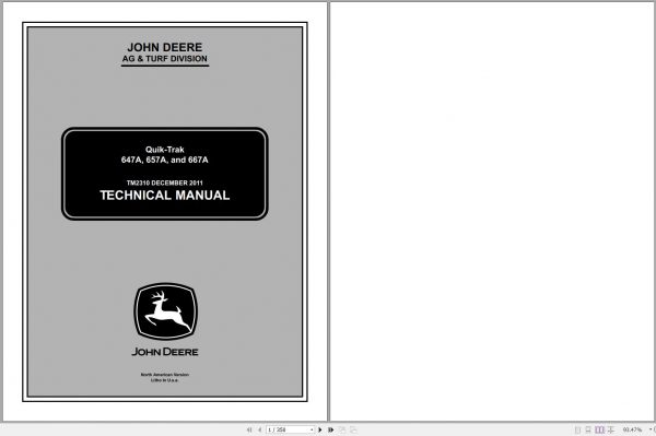 John Deere Quick Trak 647A 657A 667A Technical Manual TM2310 11.2011 1