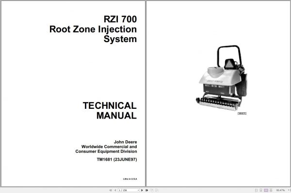 John Deere Root Zone Injection System RZI 700 Technical Manual TM1681 1