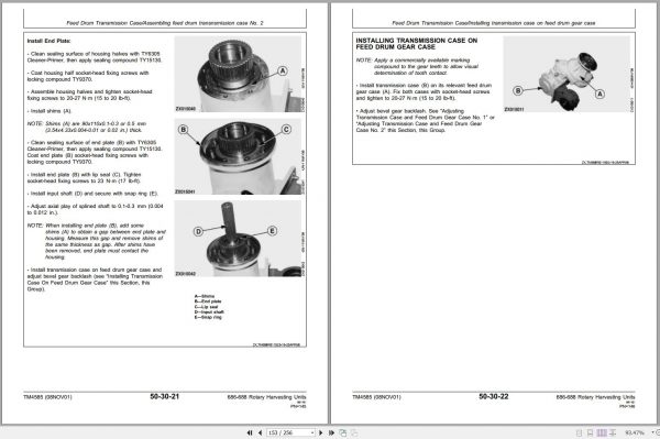 John Deere Rotary Harvesting Units 686 688 Technical Manual TM4585 11.2001 2