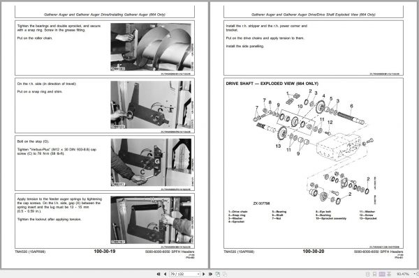 John Deere Row Crop Headers Windrow Pickups 664 666R 630 645A Technical Manual TM4530 2