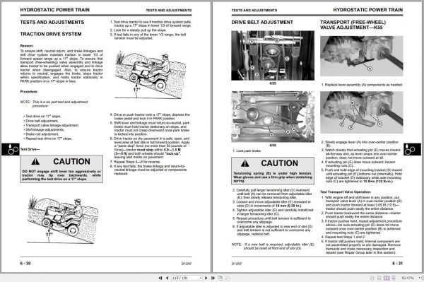 John Deere Sabre Lawn Tractor 1338 1646 Hydro Technical Manual TM GX10131 2
