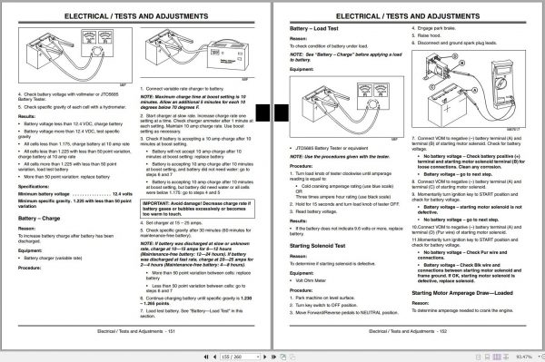 John Deere Sabre Lawn Tractor 14.542GS 1642HS 17.542HS Technical Manual TM1948 01.2002 2