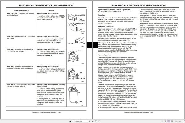 John Deere Sabre Lawn Tractor L1642 L17542 L2048 L2548 Technical Manual TM1949 01.2002 2