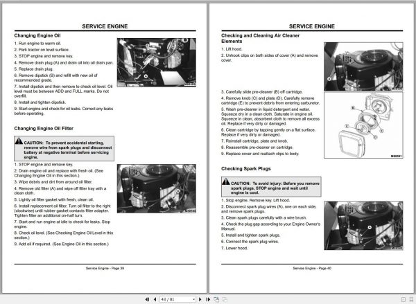 John Deere Sabre Lawn Tractors 1842GV 1848GV 1842HV 1848HV Operators Manual OMM135884 D8 2