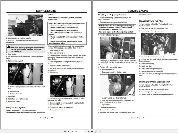 John Deere Skid Steers 240 250 Operators Manual OMKV11661 J0 2000 2