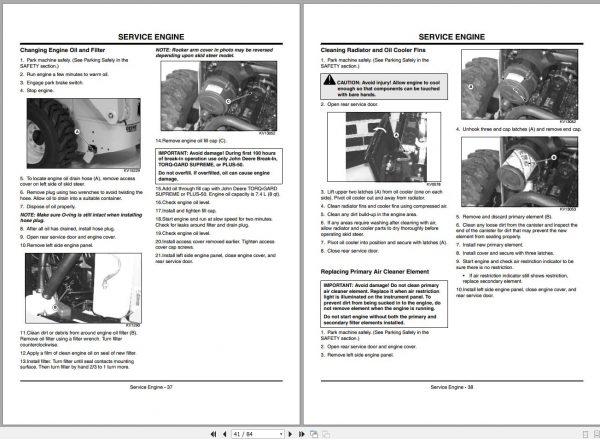 John Deere Skid Steers 240 250 Operators Manual OMKV18668 B3 2003 2