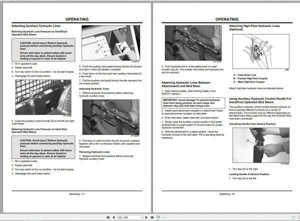 John Deere Skid Steers 260 270 160101 170101 Operators Manual OMKV11663 C1 2001 2