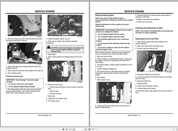 John Deere Skid Steers 280 SN 380001 Operators Manual OMKV18651 B3 2003 2