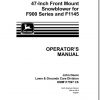 John Deere Snowblowers 47 Inch F900 F1145 Operators Manual OMM117597 C6 1