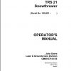 John Deere Snowthrower TRS21 SN 160001 Operators Manual OMM127510 E6 1