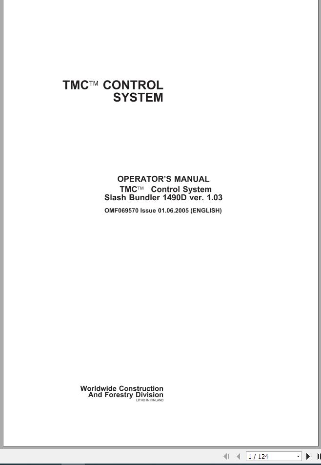 John Deere TMC Control System Slash Bundler 1490D Operators Manual OMF069570 2005 1