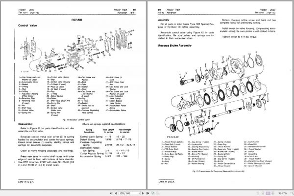 John Deere Tractor 2020 117 500 Technical Manual TM1044 2