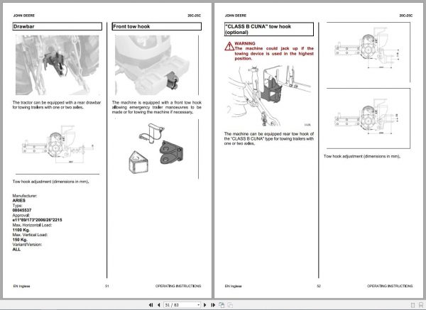 John Deere Tractor 20C 25C Operators Manual 06381058 2