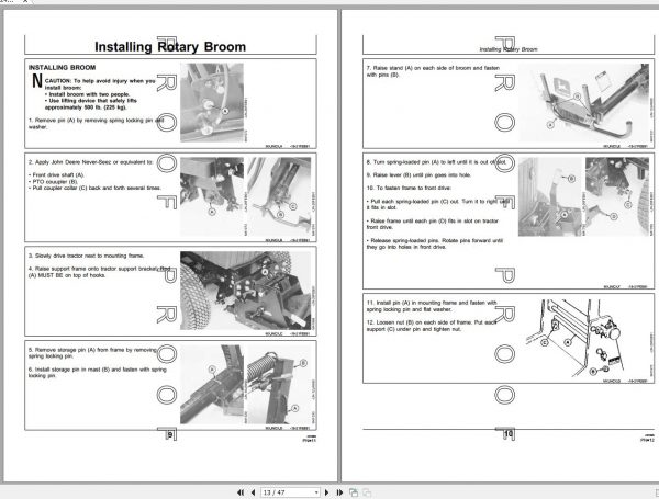 John Deere Tractor Rotary Broom For 246 55 Series Operators Manual OMM77682 B1 2