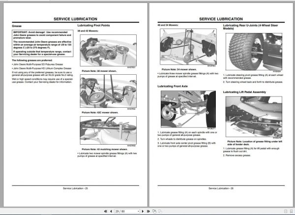 John Deere Tractor X300 SN 040001 Operators Manual 2