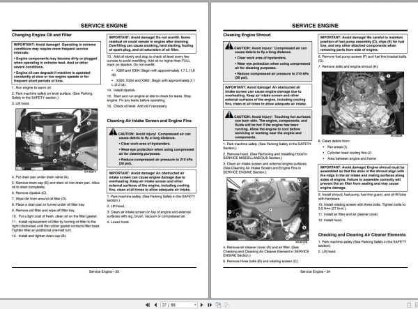 John Deere Tractor X300 SN 180001 Operators Manual OMM163031 H0 2010 2