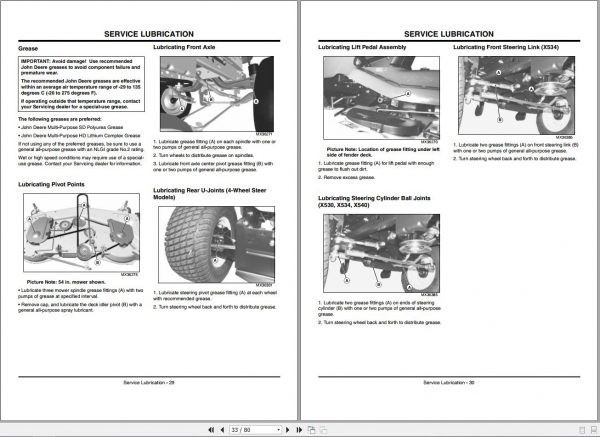 John Deere Tractor X500 Multi Terrain SN 060001 Operators Manual OMM163032 H0 2010 2