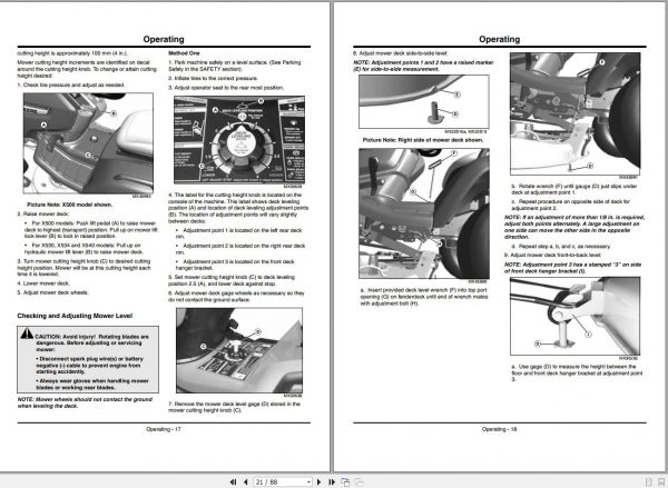 John Deere Tractor X500 Multi Terrain SN 070001 Operators Manual 2